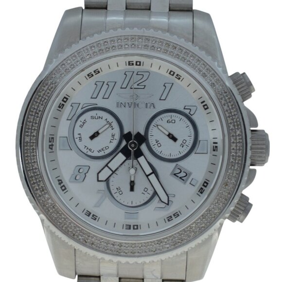 Men's 50mm Invicta Pro Diver Silver Dial Diamond Bezel Chrono Watch! Ref: 16260! - Picture 1 of 8
